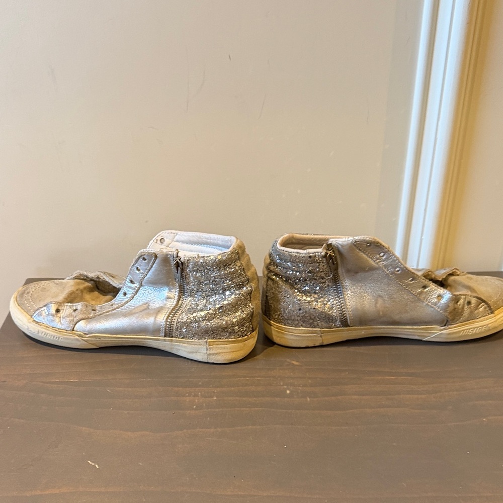 Golden Goose Silver Glitter High-Top Sneakers - Picture 6 of 10